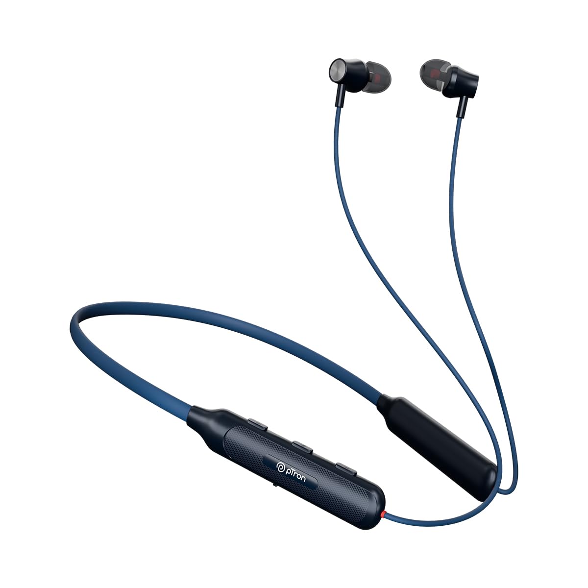 pTron Newly Launched Tangent Evolve w/ 50Hrs Playtime, HD Mic, Pristine Sound, Bluetooth V5.3 with Dual-Device Pairing Wireless Neckband, Voice Assistant, Type-C Fast Charging & IPX4 (Black)