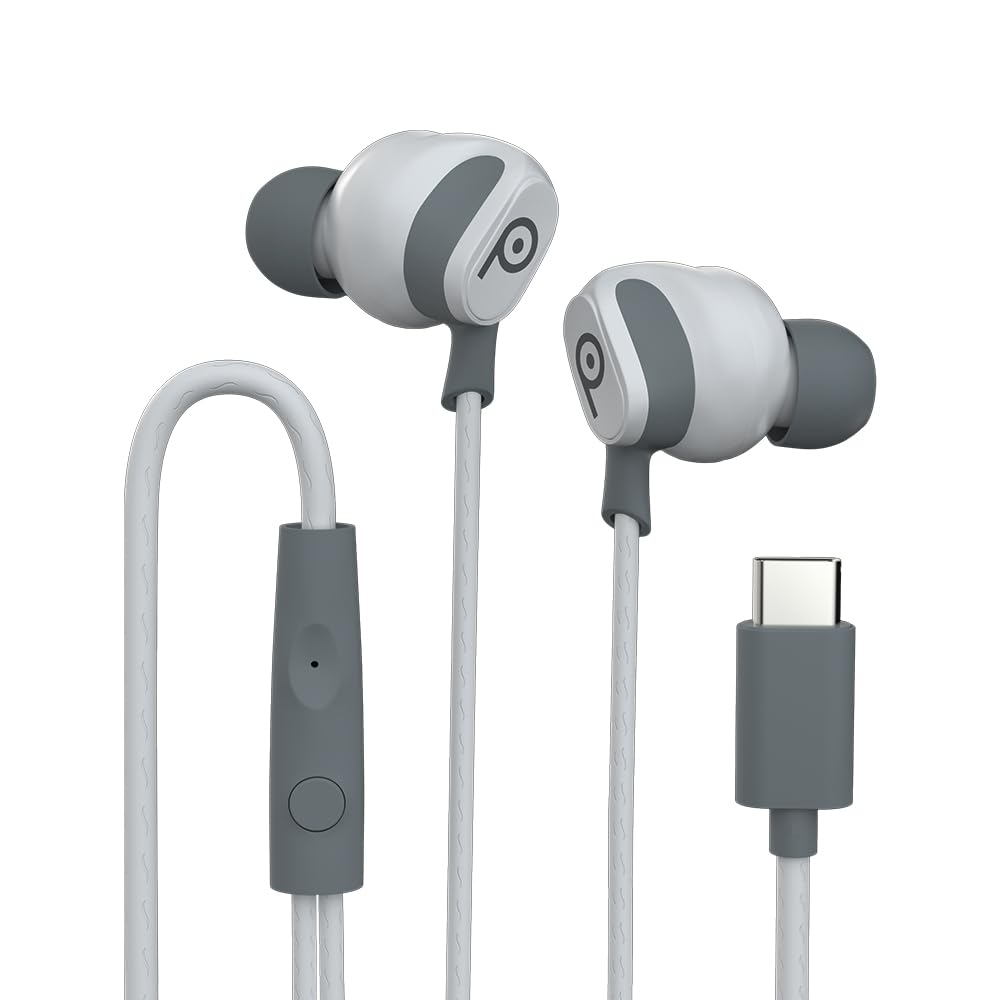 Lava Probuds E1c in Ear Earphone | 12mm Bass Boosted Copper Driver with Pocket Comfy C Type Jack with Wire Protector | Dual Tone Stylish Design | in-Built Mic | IPX4 Water Resistant (Black)