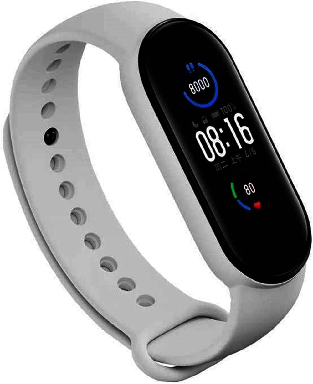 Sounce Adjustable Xiaomi Mi Band 5 & Mi Band 6 Watch Strap Silicone Adjustable Men Women- Set of 5