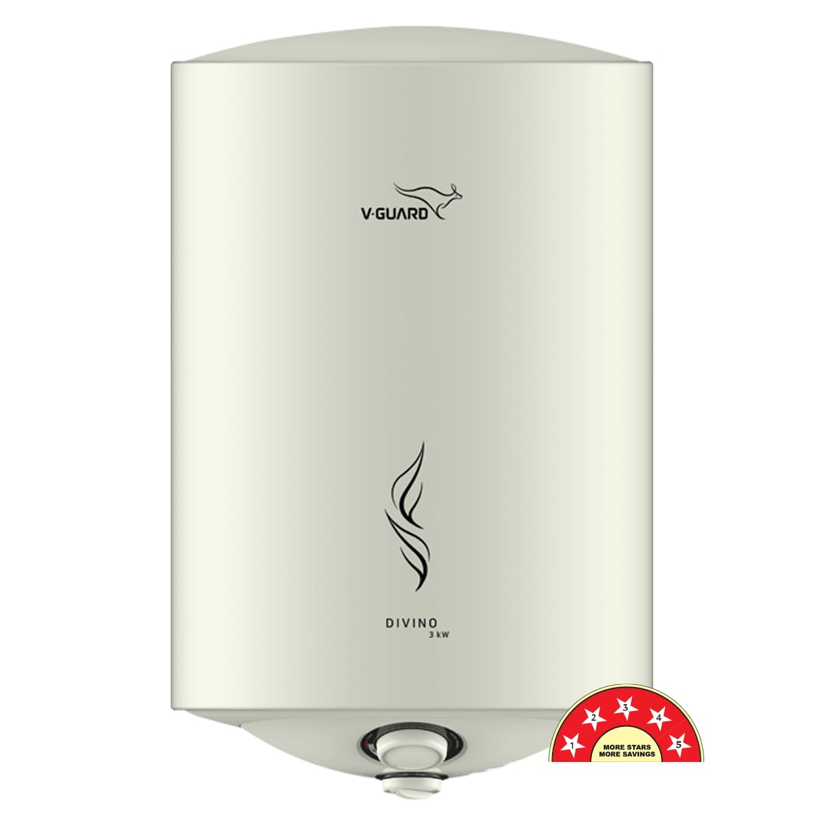 V-Guard Divino DG Geyser 15 Litre Water Heater with Digital Display | Suitable for Hard Water | Energy Efficient 5 Star Rating | Advanced 4 layered Safety | 5 Year Inner Tank Warranty by V-Guard