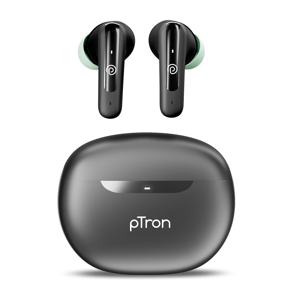 pTron Bassbuds Astra in-Ear TWS Earbuds with Stereo Sound, 34Hrs Playtime, Stereo Calls, Bluetooth V5.3 Headphone with Quick Pairing, Touch Control, Voice Assist, Type C Charging & IPX4 (Light Blue)