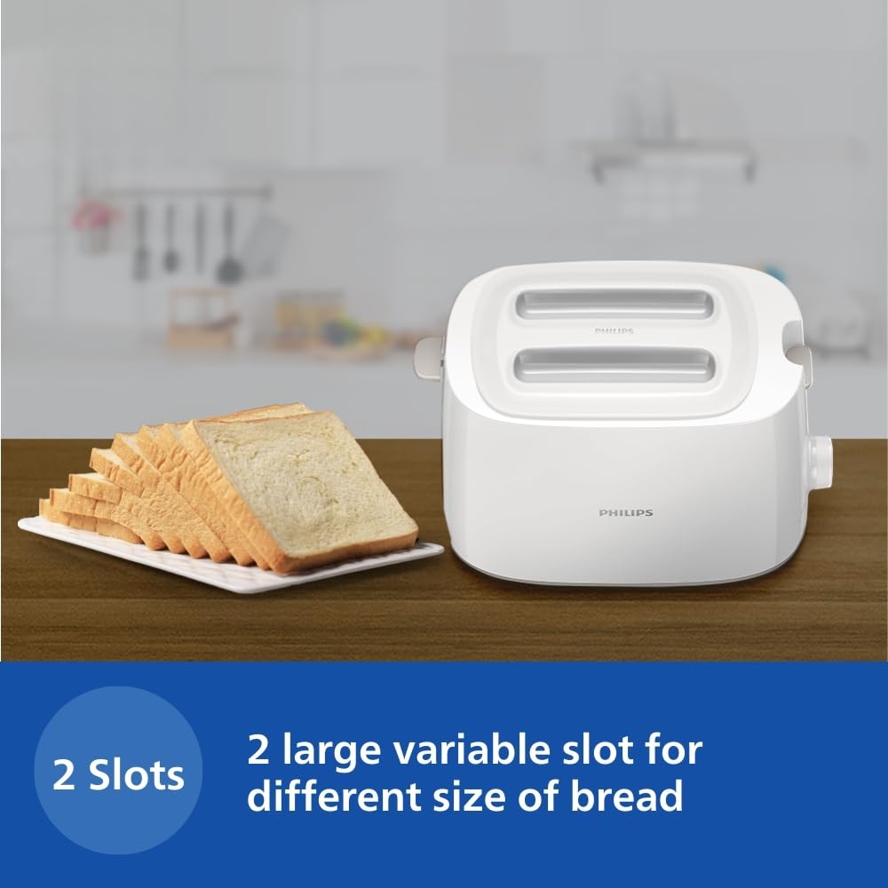 Philips HD2582/00 Two slice Pop-up toaster with bun warmer | 830W | 6 browning settings