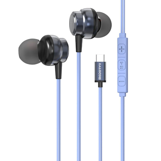 Modorwy SonicFlow Original USB-C Headphone | 14.2mm Drivers Surround Sound | DAC Chip-100% Support | in-Line Mic Type C Headphone |Compatible with i15, i16,Flip,Fold,S Series,1+ & Others(Light Blue)