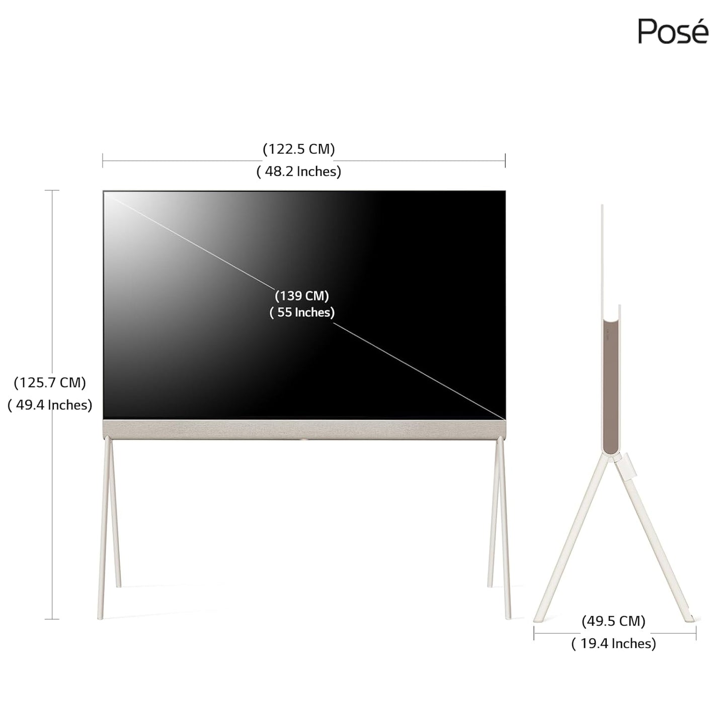 LG 139 cms (55 inches) Objet Collection LX1 Posé Series 4K Ultra HD Smart OLEDevo TV 55LX1QPSA (Beige)