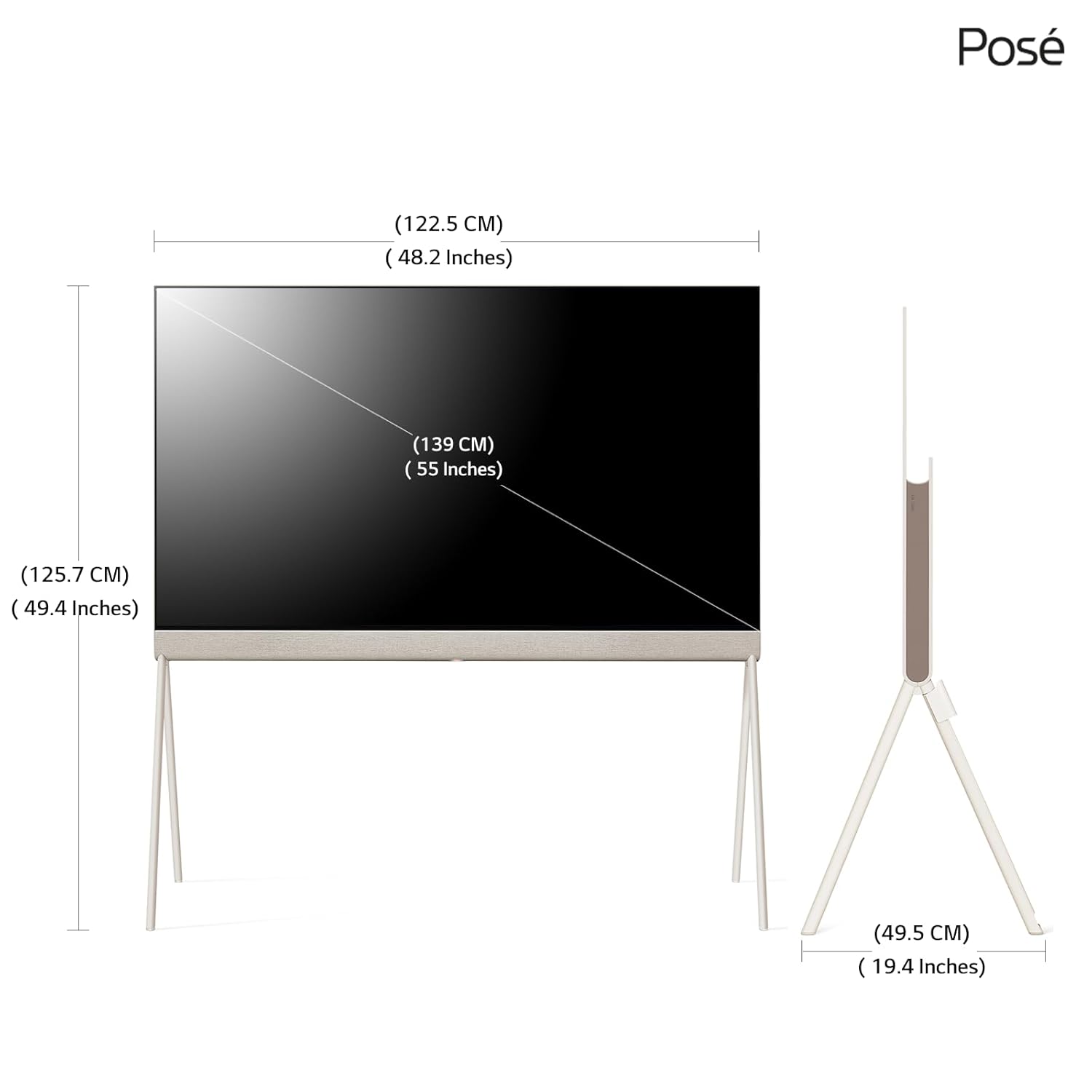 LG 139 cms (55 inches) Objet Collection LX1 Posé Series 4K Ultra HD Smart OLEDevo TV 55LX1QPSA (Beige)