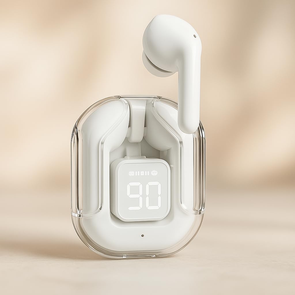 KNULL Wireless Earbuds with LED Display Case, Digital Battery Indicator (Sky Blue_1)