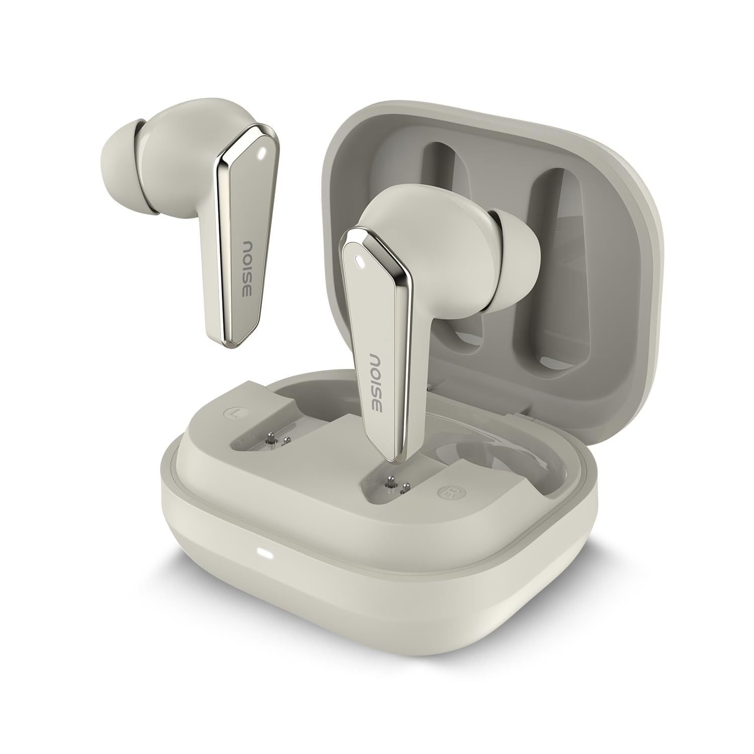 Noise Earbuds N1 Truly Wireless Earbuds with Chrome Finish, 40H of Playtime, Quad Mic with ENC, Ultra Low Latency Gaming (Up to 40 Ms), Instacharge(10 Min=120 Min), Bluetooth V5.3(Calm Beige)