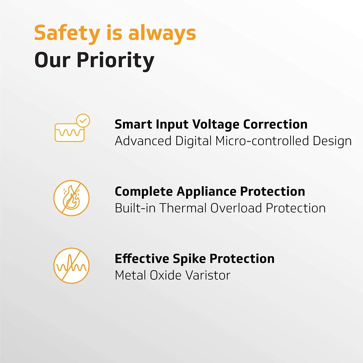 V-Guard Voltino Grand Digi Plus TV Stabilizer | Applicable for Smart TVs up to 203 cm (80'') + Set Top Box,Home Theatre/Gaming Console| 4 A Capacity | Dual Seven Segment Digital Display | Black