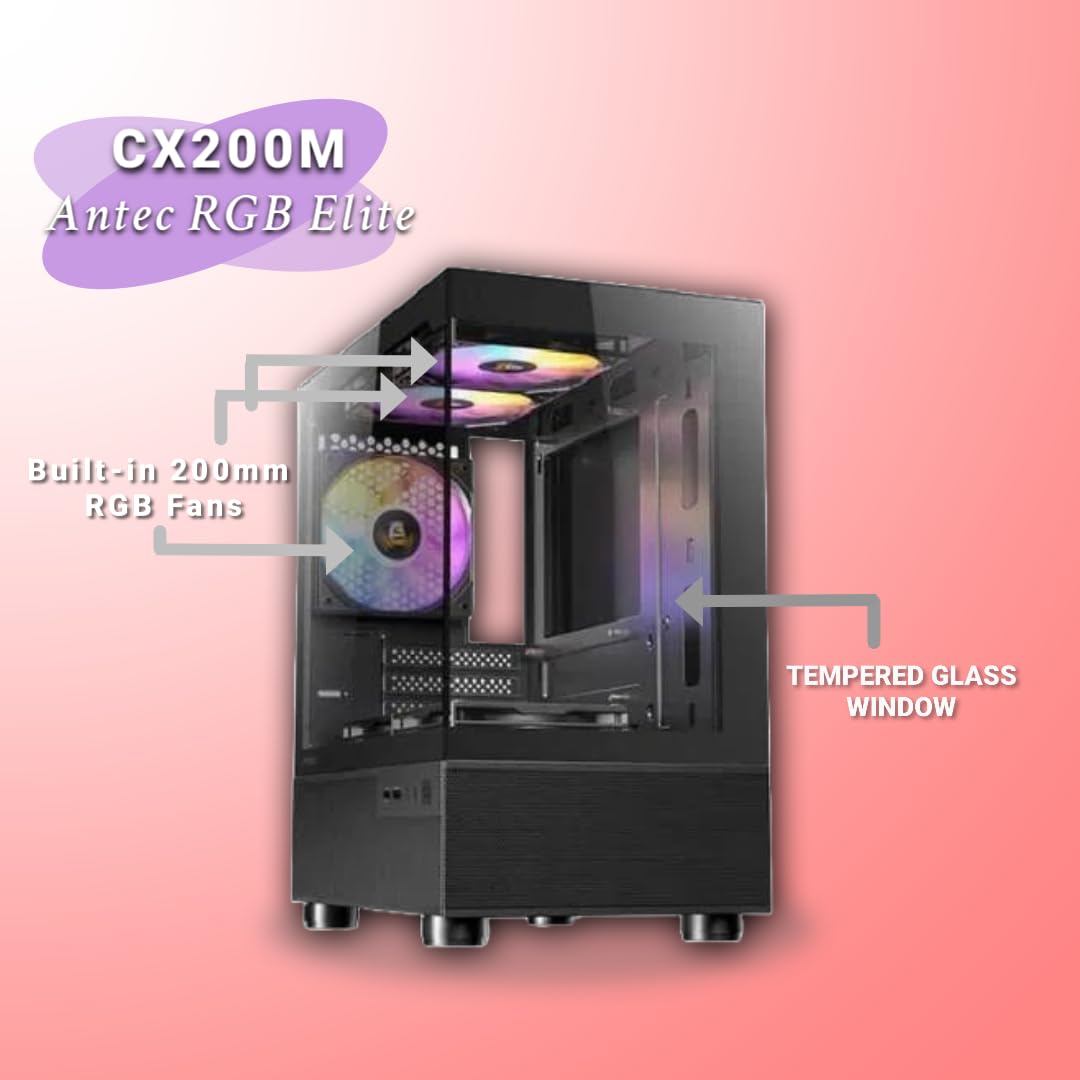 Fusionit Gaming Desktop PC Core i7-3770k | 16GB DDR3 RAM | 1TB SATA SSD | 22-Inch Monitor | Keyboard & Mouse Included | WiFi Enabled | Windows 11 with MS Office 2021