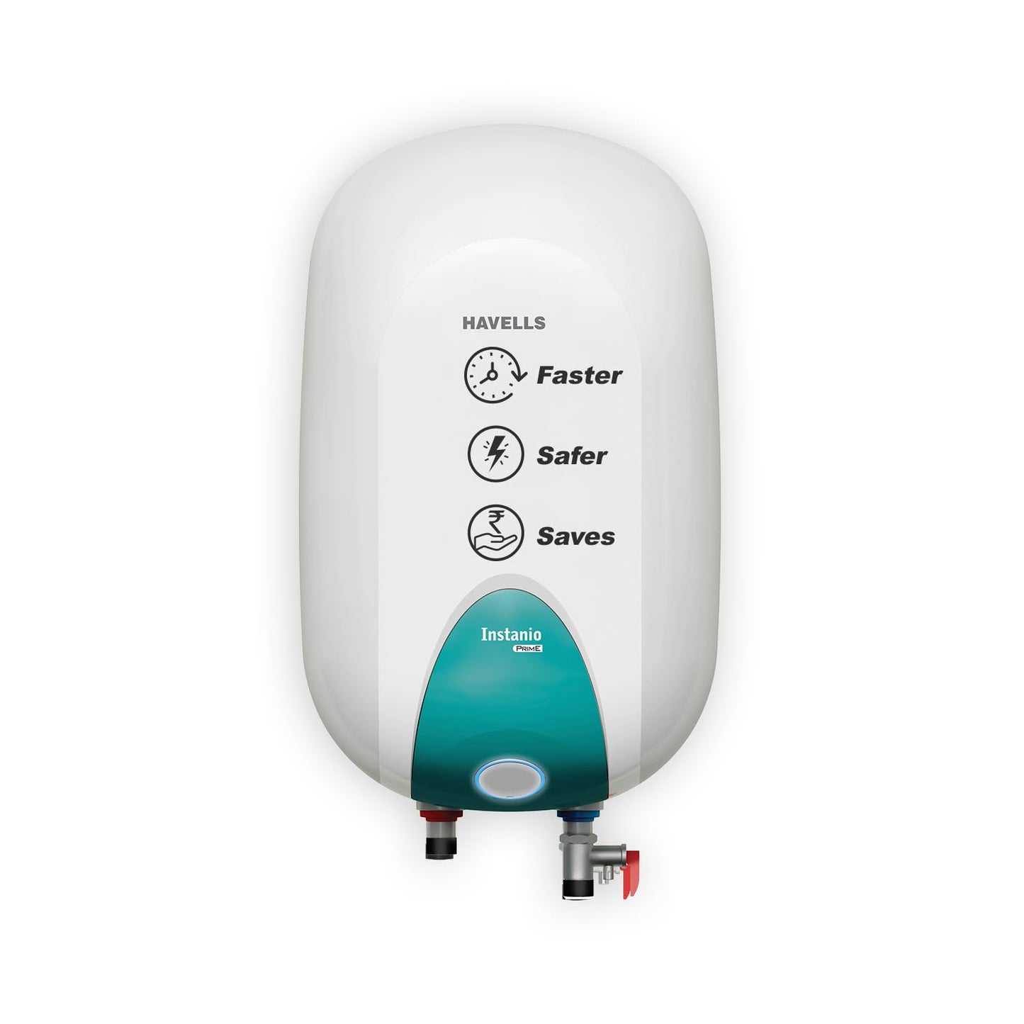 Havells Instanio Prime 15L Storage Water Heater(Geyser)|Faster Heating|Safer to use|Saves electricity|Engineered for Hard Water|Color Changing LED Indicator|Anti Rust Tank|Mcoloy Heating Element