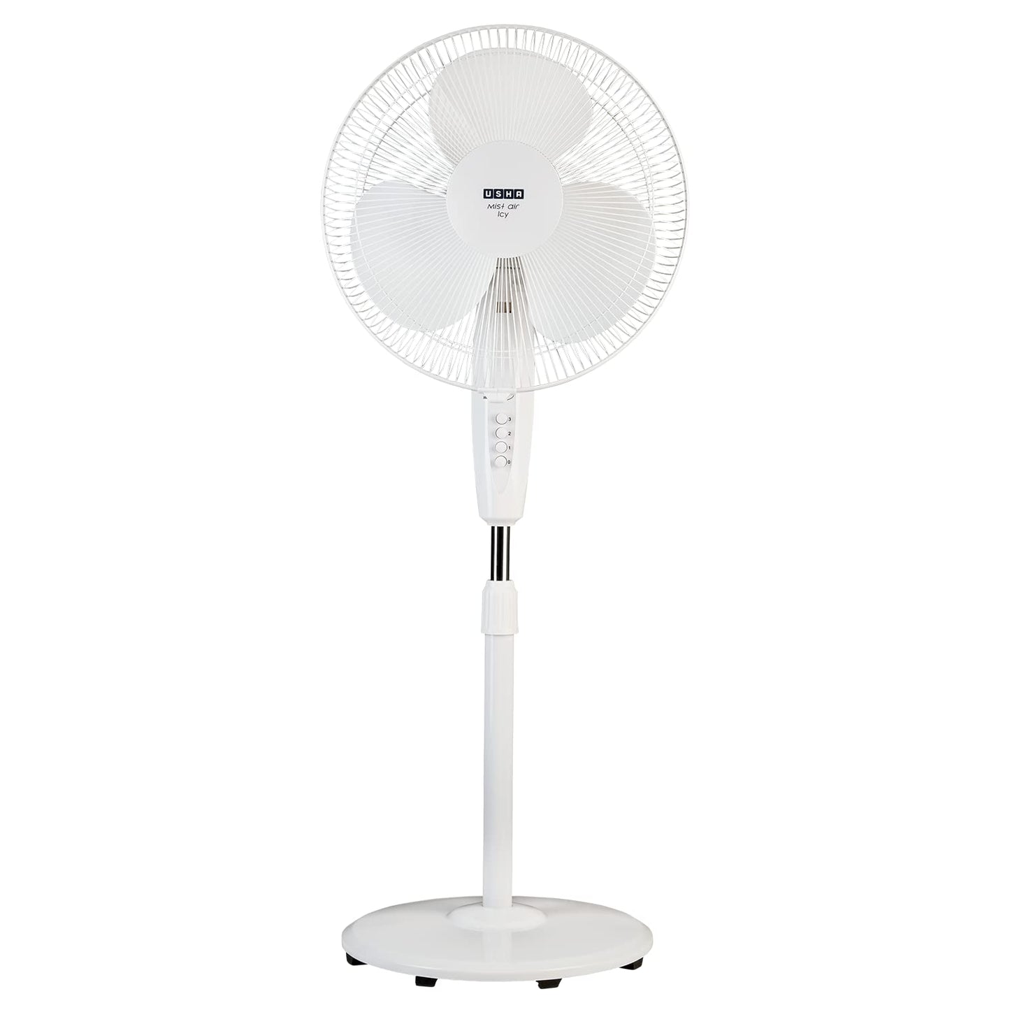 USHA Maxx Air Ultra Pedestal Fan | 400MM Sweep Size | 1350 RPM | Aerodynamic Blade Design for High Air Delivery | Anti - Rust Protection | Copper Motor | Light Blue