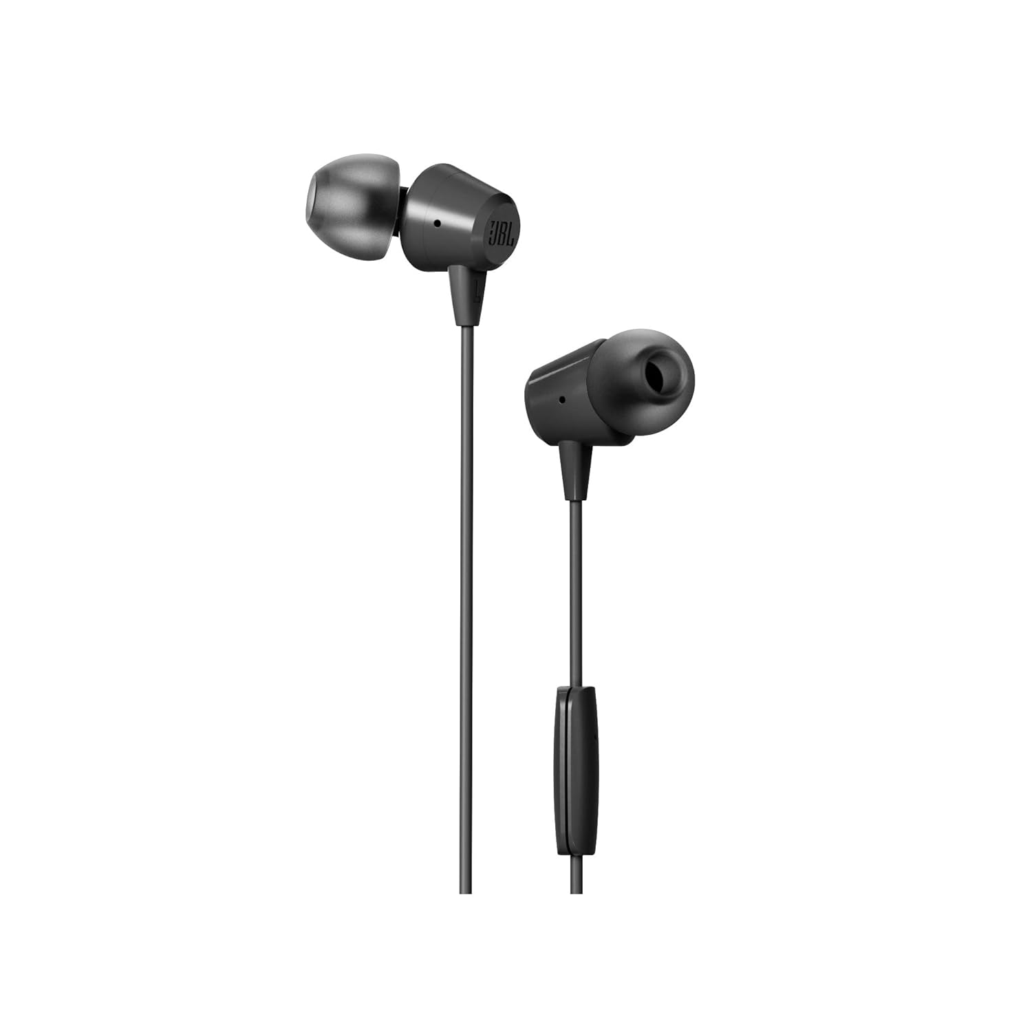 JBL C50HI, Wired in Ear Headphones with Mic, One Button Multi-Function Remote, Lightweight & Comfortable fit (Black)
