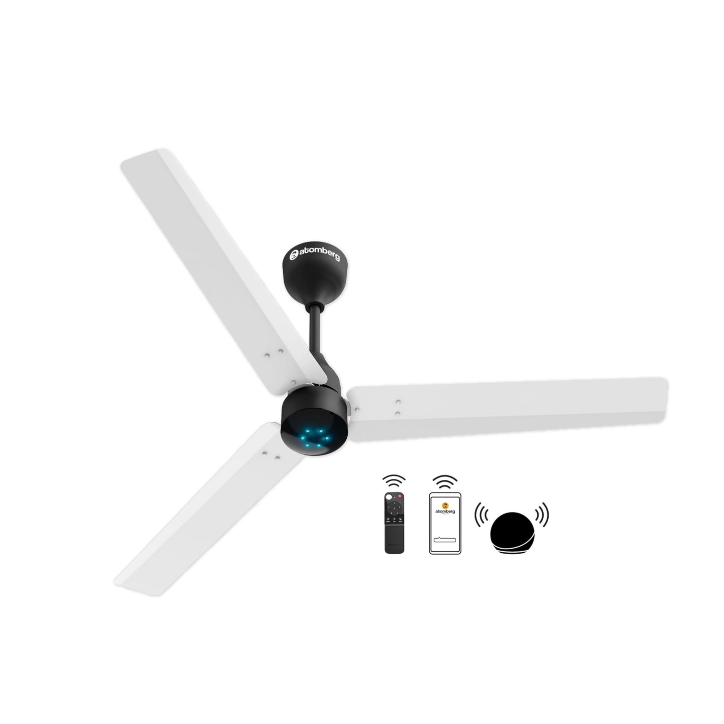 atomberg Renesa Halo Smart Alexa Enabled 1200mm BLDC Ceiling Fan with Remote | 5 star | High Air Delivery | Low noise | LED Speed Indicator | Sleek Design | | 3 Year Warranty| Misty Teal