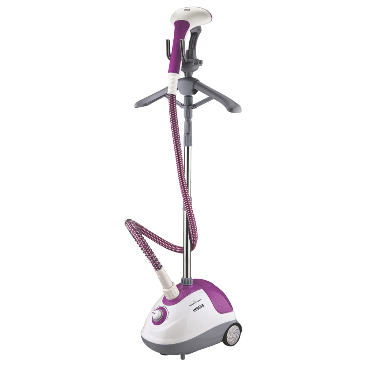 INALSA Standing Iron Garment Steamer-2000 W|Variable Control Knob |1.7 L Detachable Water Tank|Adjustable Iron Board|Vertical & Horizontal Steaming up to 30g/min|28 sec Fast Heating-STEAM MASTER PLUS