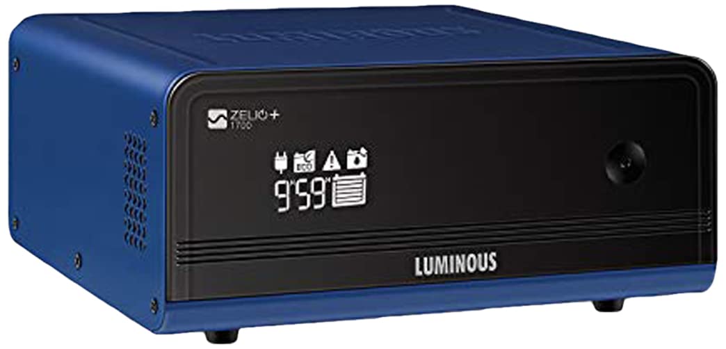 Luminous Zelio+ 1100 Inverter for Home, Office & Shops | 900VA/12V Pure Sinewave | Reliable Power Backup | Reliable Power Backup | LCD Display | Easy Installation | with 36 Months Warranty