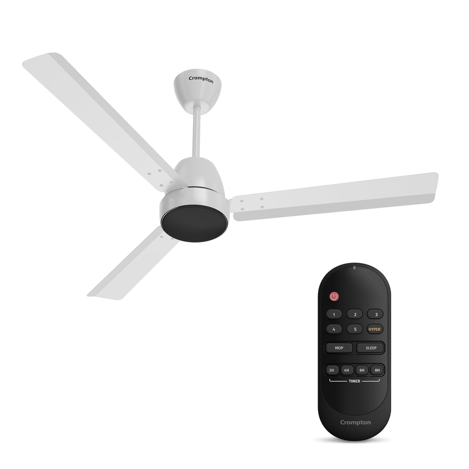 Crompton Energion Nucleoid 1200mm BLDC Ceiling Fan | Remote Control | BEE 5 Star Energy Rated | High Air Delivery | 4 Years Manufacturer Warranty | Silver White