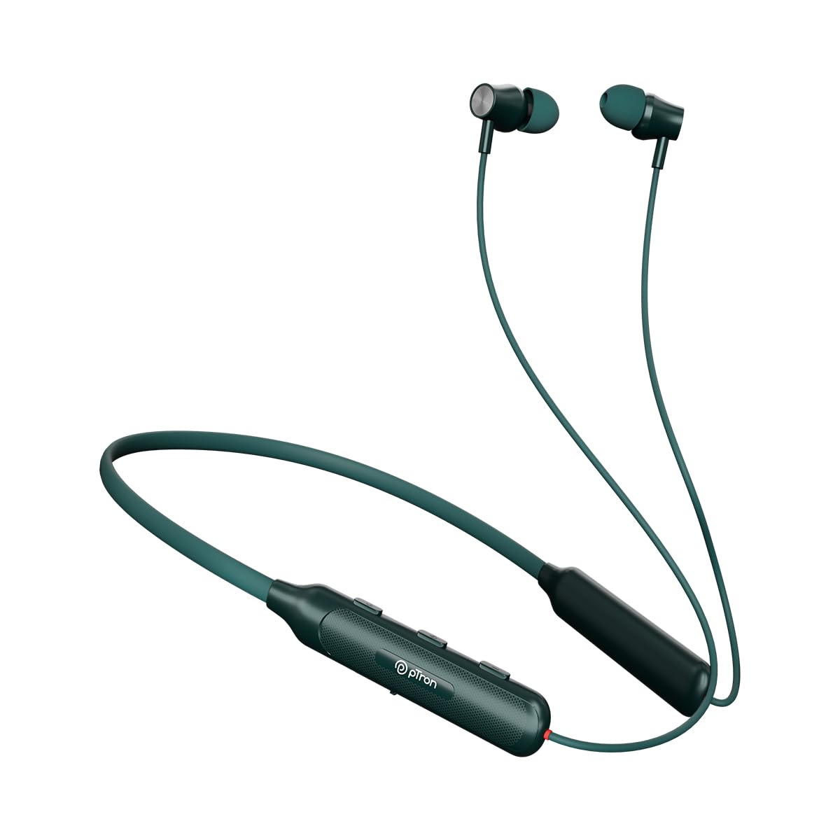 pTron Newly Launched Tangent Evolve w/ 50Hrs Playtime, HD Mic, Pristine Sound, Bluetooth V5.3 with Dual-Device Pairing Wireless Neckband, Voice Assistant, Type-C Fast Charging & IPX4 (Black)