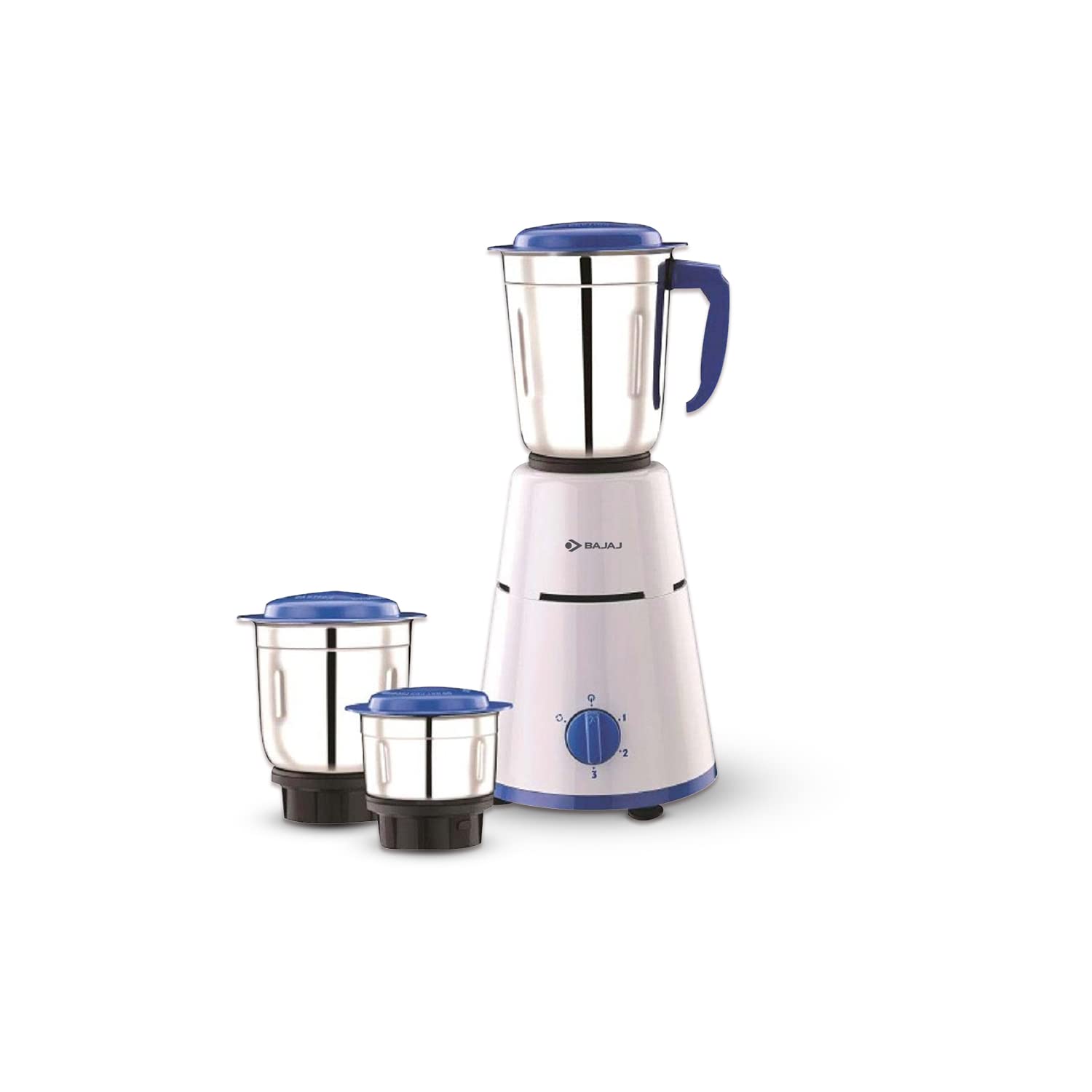 Bajaj GX-1 Mixer Grinder 500W | Superior Mixie For Kitchen | 2-In-1 For Dry Grinding | Blade Function With Titan Motor | 3 Stainless Steel Mixer Jars | 1 Year Product Warranty By Bajaj 【Black】