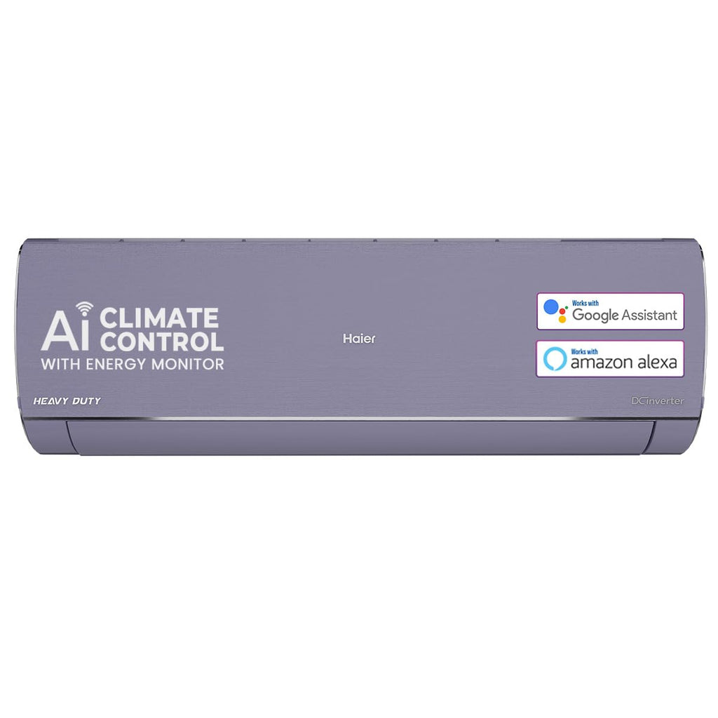 Haier Black Edition 1.5 Ton 5 Star AI Climate Control Smart Split AC (5460 Watts, Copper, HEXA Inverter, Heavy Duty, 4-Way Swing, Frost Clean, HD Filter, Cools at 60°C-HSU19K-PZAIB5BN-INV, Black)