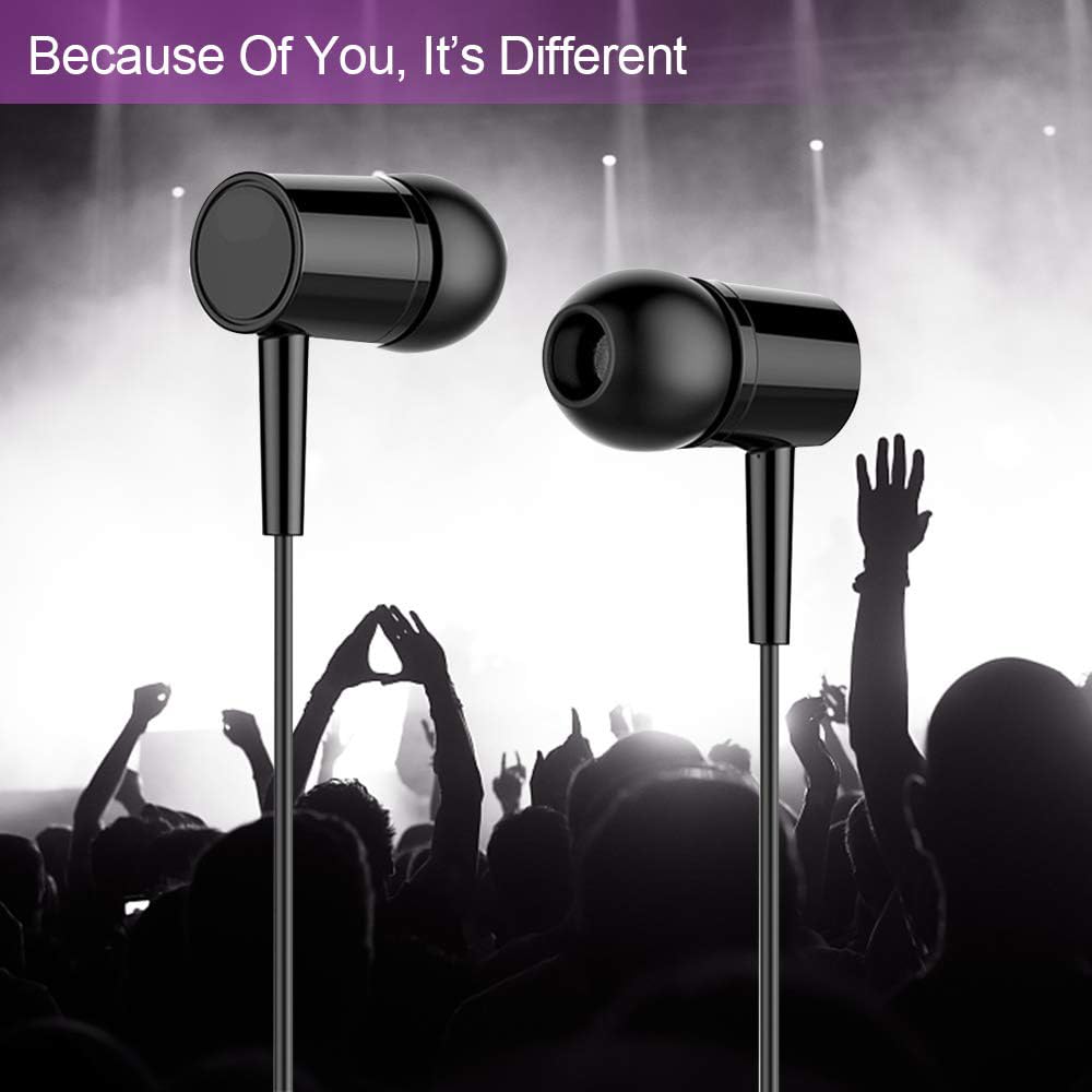 Branded Type C Headphones with Mic, in-Ear Design, 12mm Driver for Deep Bass and Clear Sound, C Type Earphones Wired, Compatible with iPhone, Android Smartphones, Tablets, and USB C Devices (Black)