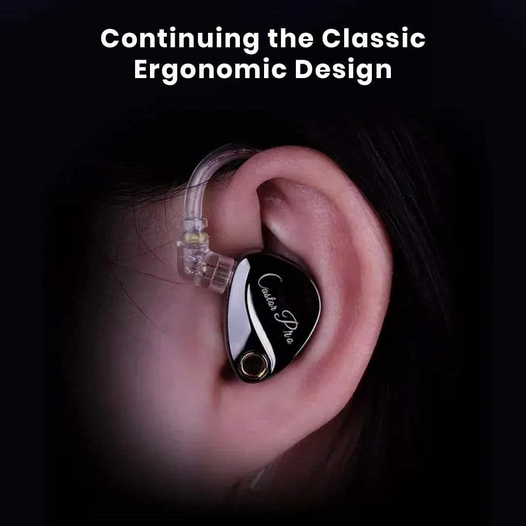 KZ Castor Pro IEM with HD Mic, Dual 10mm Dynamic Driver, Harman Target Improved Bass for Hi-Res Audio Quality, 4 Tuning Switch, Oxygen Free Copper Flat Cable, 0.78mm 2Pin & 3.5mm Plug Compatible