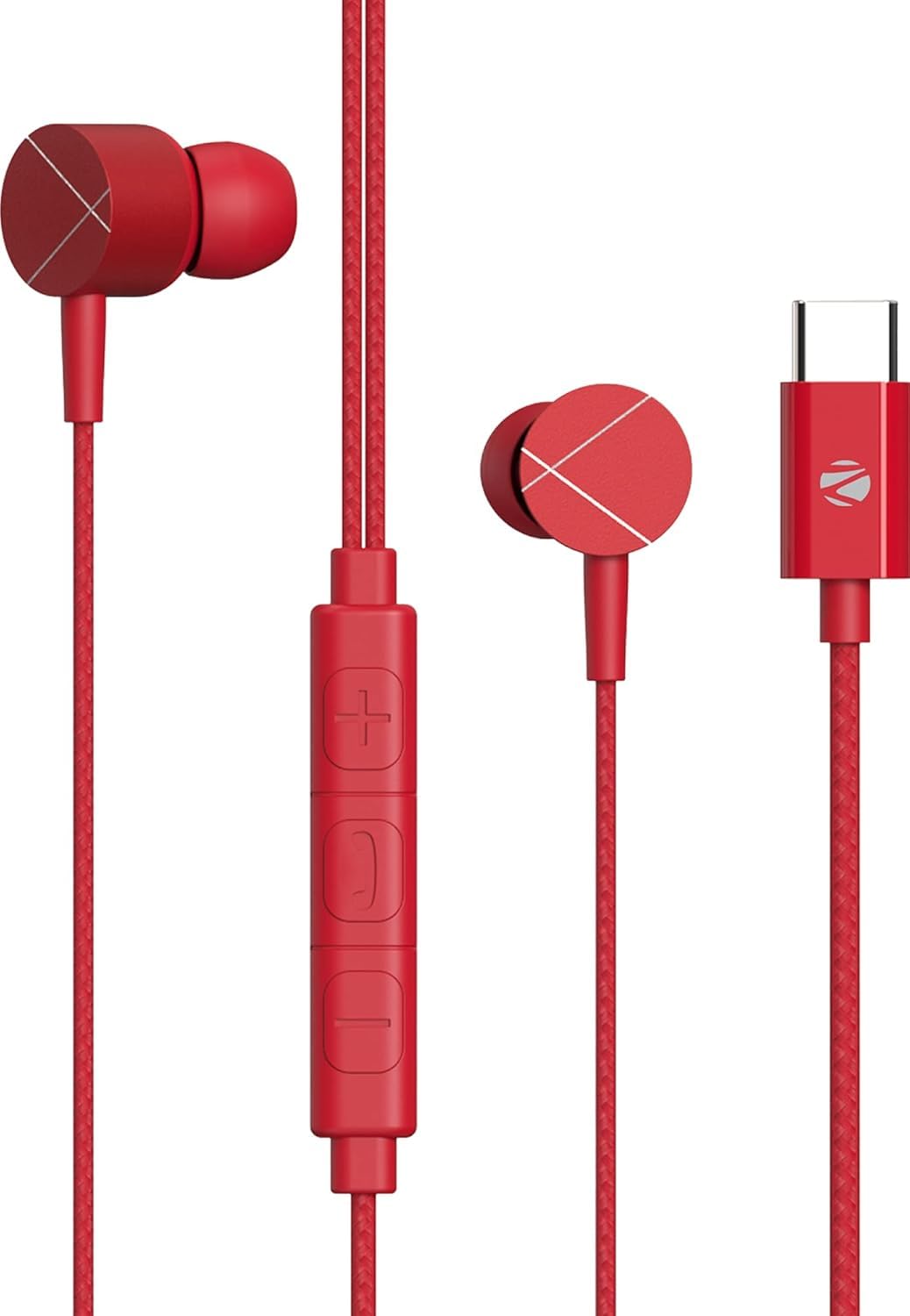 ZEBRONICS Zeb Buds C2 in Ear Type C Wired Earphones with Mic, Braided 1.2 Metre Cable, Metallic Design, 10mm Drivers, in Line Mic & Volume Controller (Blue)