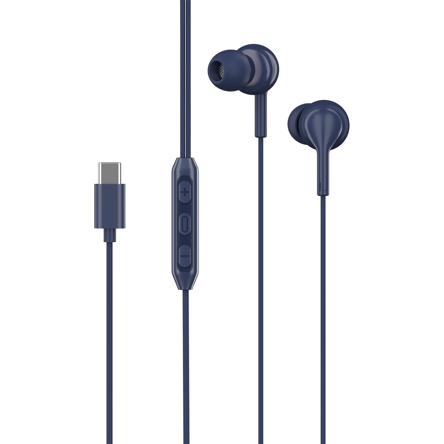 boAt Newly Launched Bassheads 100 C Wired in Ear Earphones with Type-C Jack, in-Line Microphone, 10Mm Drivers, Signature Sound, Integrated Controls & Multi-OS Compatibility(Navy Blue)