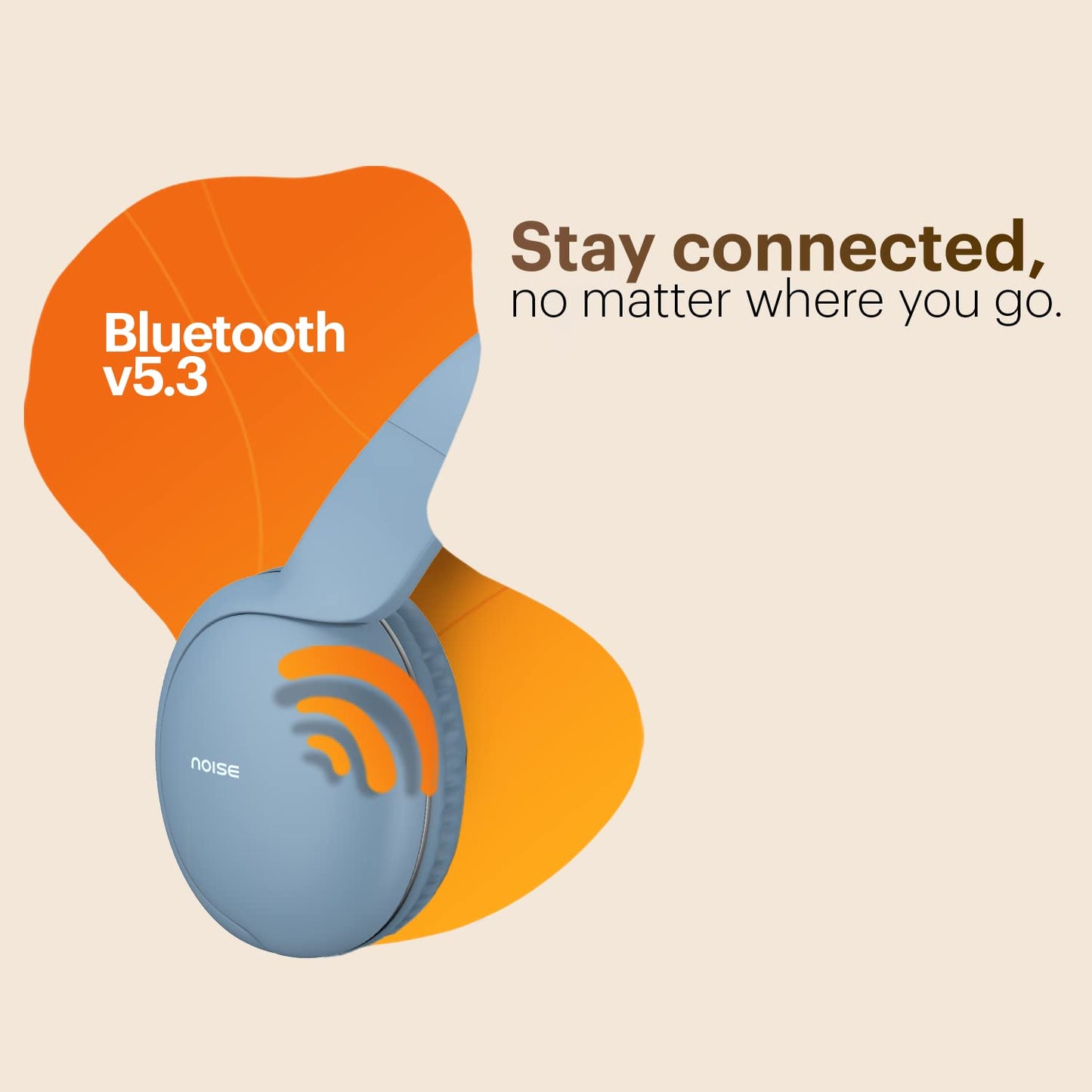 Noise Two Wireless On Ear Headphones with 50 Hours Playtime, Low Latency(up to 40ms), 4 Play Modes, Dual Pairing, BT v5.3 (Serene Blue)