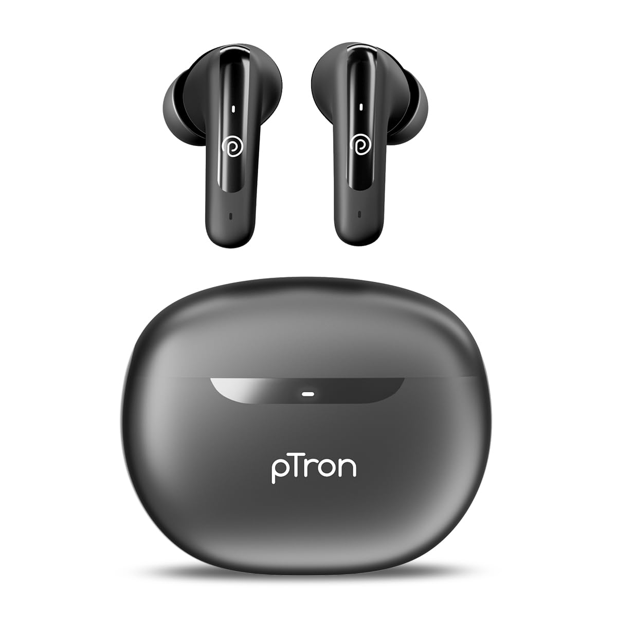 pTron Bassbuds Astra in-Ear TWS Earbuds with Stereo Sound, 34Hrs Playtime, Stereo Calls, Bluetooth V5.3 Headphone with Quick Pairing, Touch Control, Voice Assist, Type C Charging & IPX4 (Light Blue)