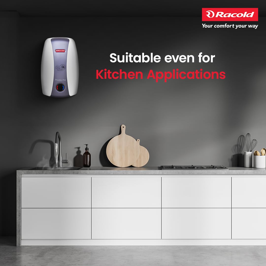 Racold Pronto Pro 3L 3KW Vertical Instant Water Heater (Geyser) | Faster Heating | Suitable for High Rise Buildings | Italian Design|3 Levels of Safety|Convenient for Kitchen & Bathroom Applications