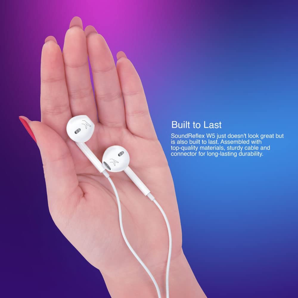 FINGERS SoundReflex W5 Wired Earphones (Powerful Bass, Sturdy Cable and in-Built Mic) (White)