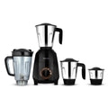 Bajaj Military Series Glamore 1000 W Mixer Grinder With 4 Jars (3 Stainless Steel Jars + 1 Fruit Filter Jar) | DuraCut Blades | Powerful Titan Motor | Unbeatable Toughness | 2 Yrs Warranty【Jet Black】