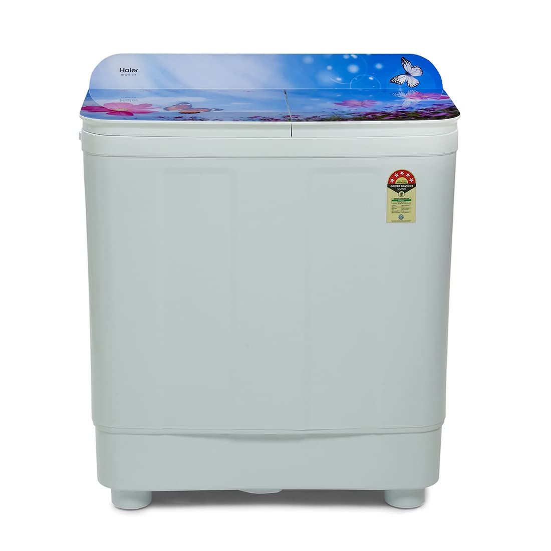 Haier 9.5 Kg 5 Star Voltex Pulsator Semi-Automatic Top Load Washing Machine (HTW95-178, Flowers World)