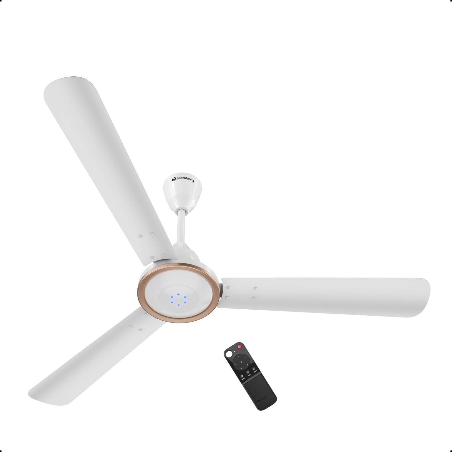 atomberg Efficio Alpha 1200mm BLDC Ceiling Fan with Remote Control | BEE 5 star Rated Energy Efficient Ceiling Fan | High Air Delivery with LED Indicators | 2 Year Warranty (Gloss Black)
