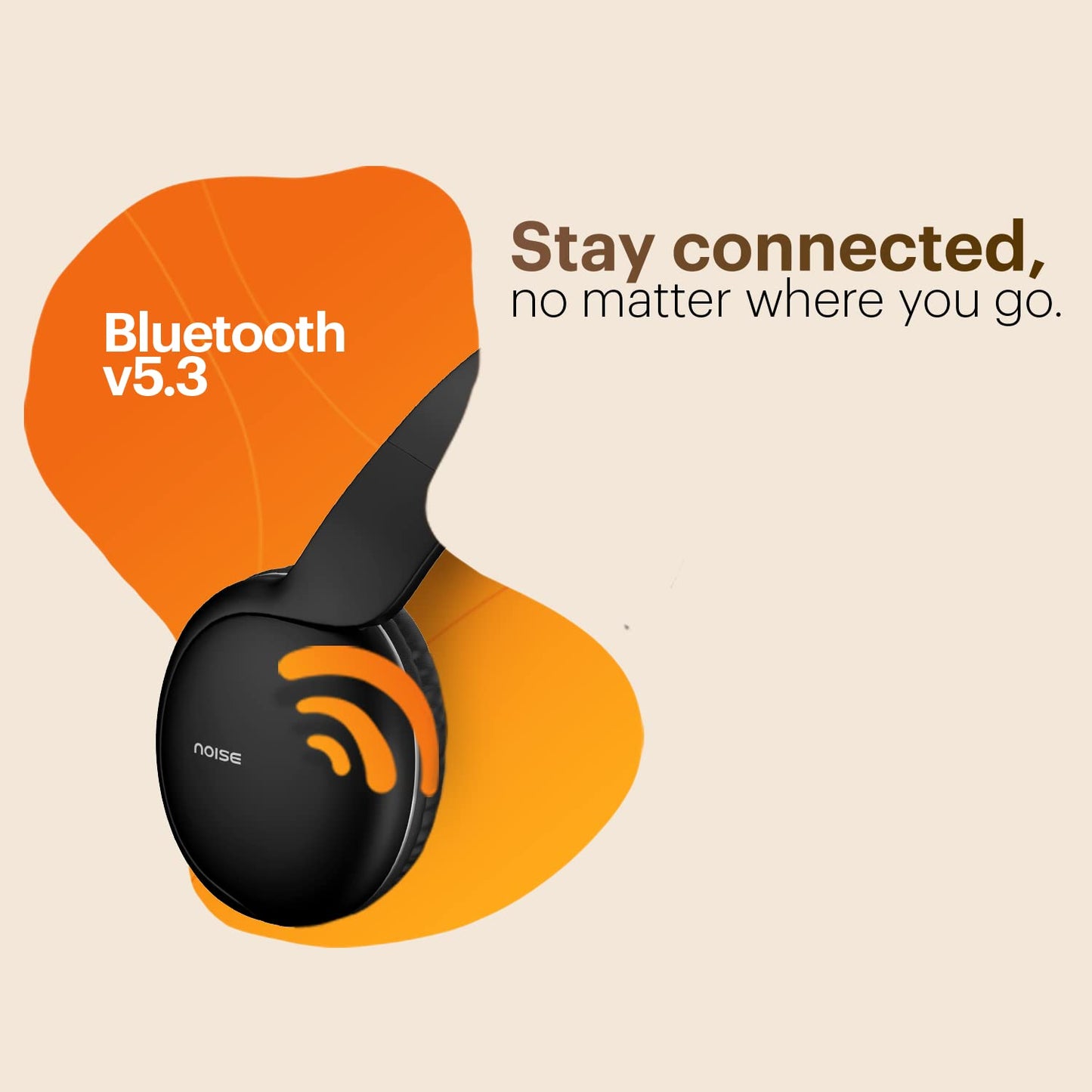 Noise Two Wireless On Ear Headphones with 50 Hours Playtime, Low Latency(up to 40ms), 4 Play Modes, Dual Pairing, BT v5.3 (Bold Black)