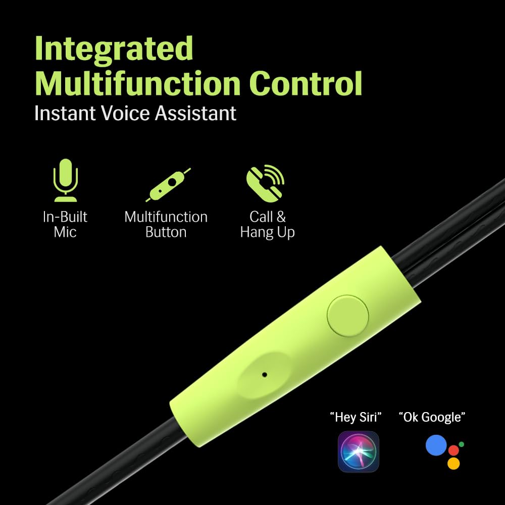 Lava Probuds E1c in Ear Earphone | 12mm Bass Boosted Copper Driver with Pocket Comfy C Type Jack with Wire Protector | Dual Tone Stylish Design | in-Built Mic | IPX4 Water Resistant (Black)