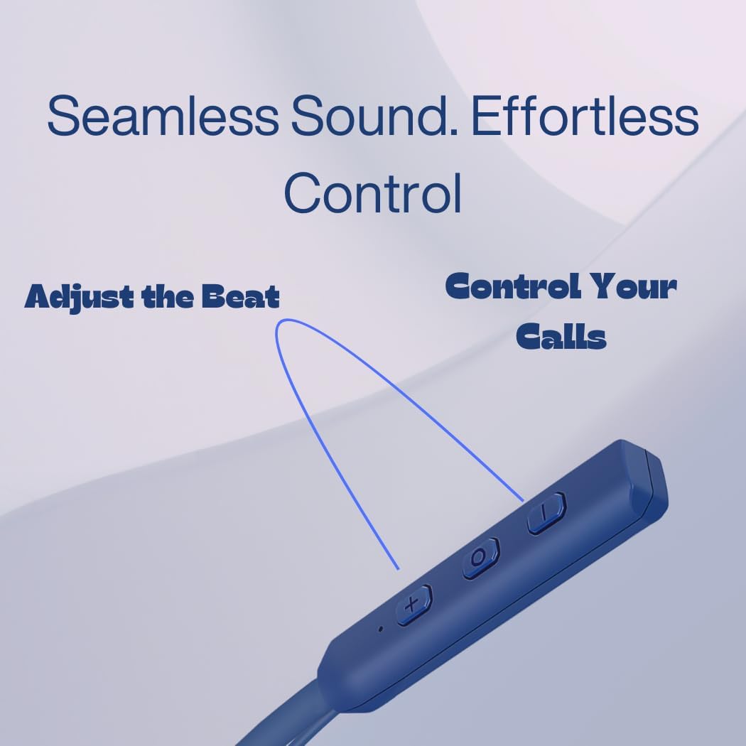 MINDFIED Bluetooth 5.3 Wireless Neckband Earphones | 38H Playback, Fast USB-C Charging, IPX7 Waterproof, Magnetic Buds, Deep Bass, Voice Assistant, Built-in Mic – Workout & Travel Friendly