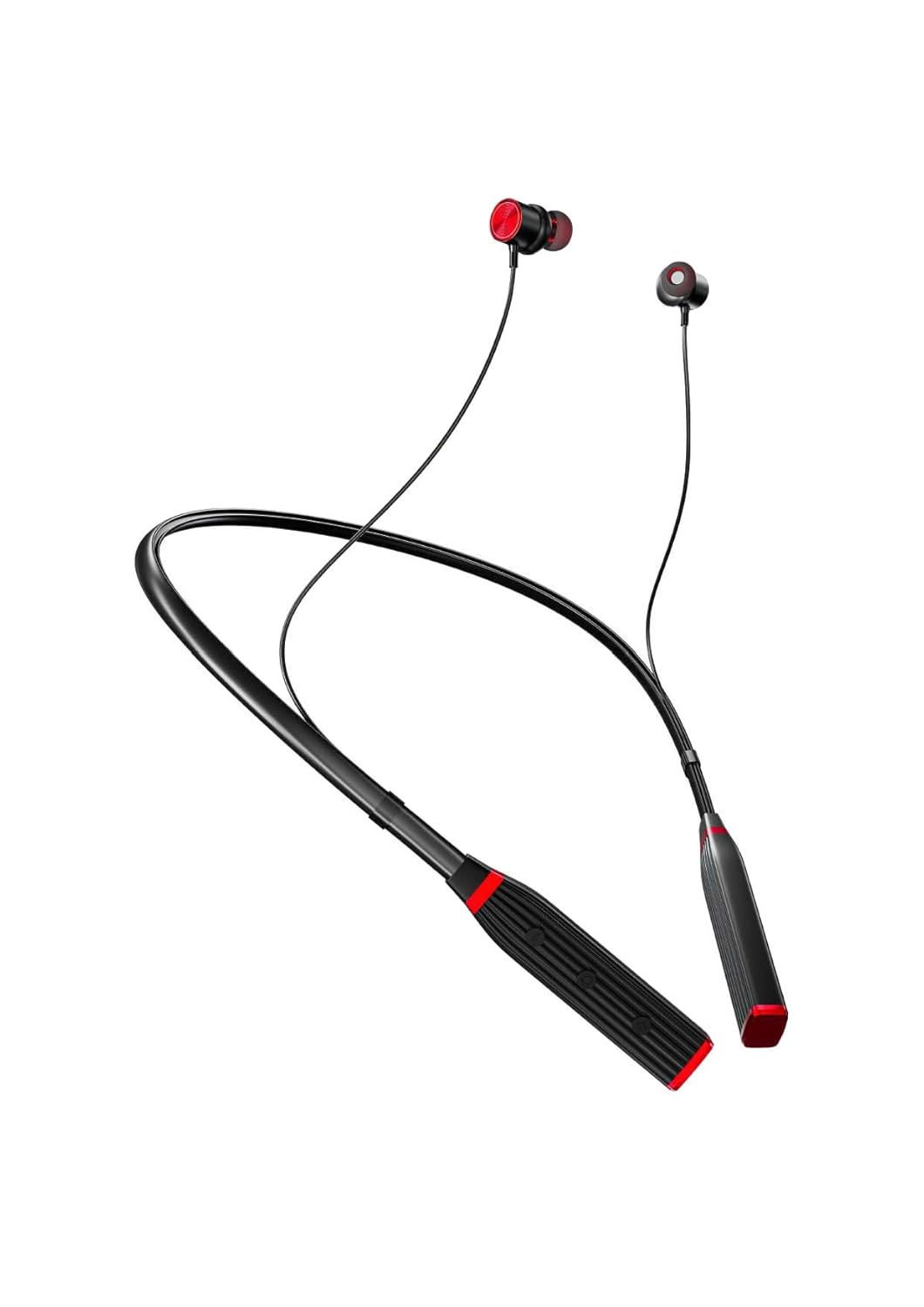 InEar MJ-Beat Bluetooth Wireless Neckband Earphones with Mic – Active Noise Cancellation, 24-Hour Music Playback, Type-C Fast Charging, Magnetic Earbuds, Lightweight Design, HD Sound | Red
