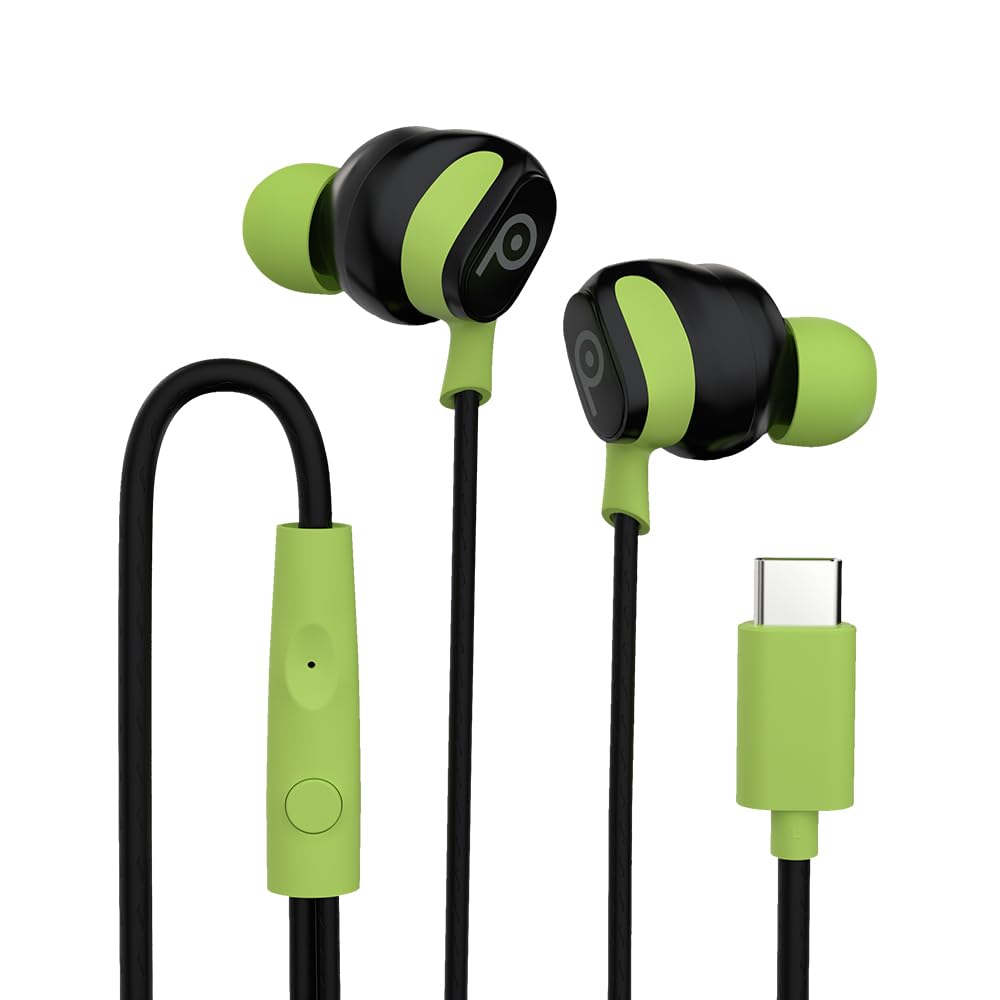 Lava Probuds E1c in Ear Earphone | 12mm Bass Boosted Copper Driver with Pocket Comfy C Type Jack with Wire Protector | Dual Tone Stylish Design | in-Built Mic | IPX4 Water Resistant (Black)