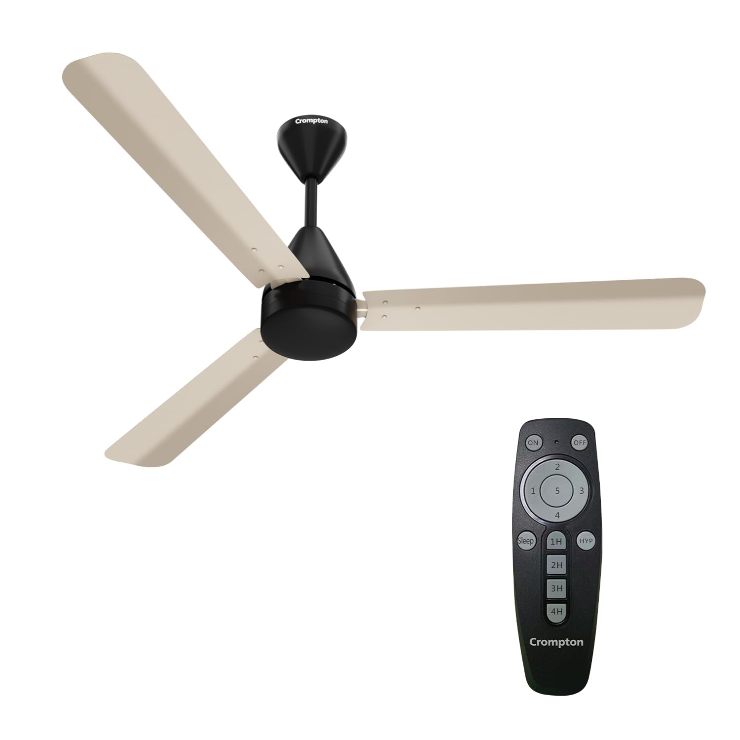 Crompton Energion Hyperjet 1200mm BLDC Ceiling Fan | Point Anywhere Remote Control | BEE 5 Star Rated Energy Efficient | Superior Air Delivery | Anti-Rust | 2 Year Manufacturer Warranty | Brown