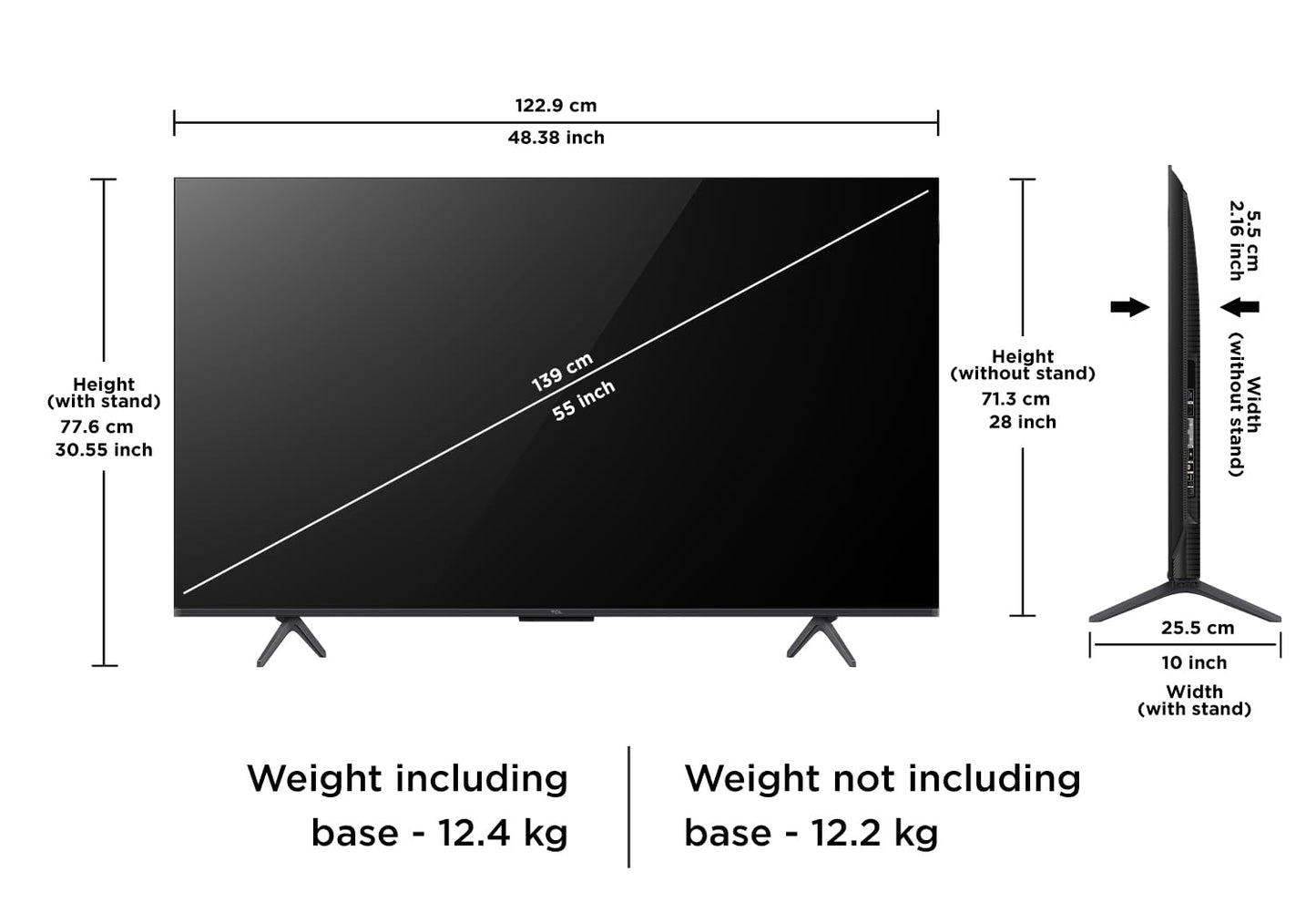 TCL 139 cm (55 inches) 4K UHD Smart QD-Mini LED Google TV 55Q6C
