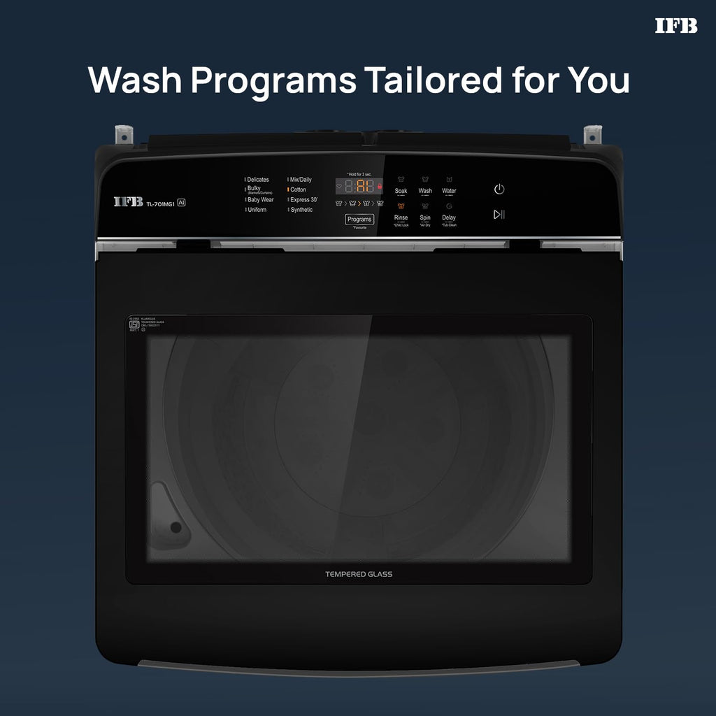 IFB 7 Kg 5 Star with Deep Clean® Technology, AI Powered, Fully Automatic Top Load Washing Machine (TL701MG1, ActivMix, Aqua Energie, Med Grey)