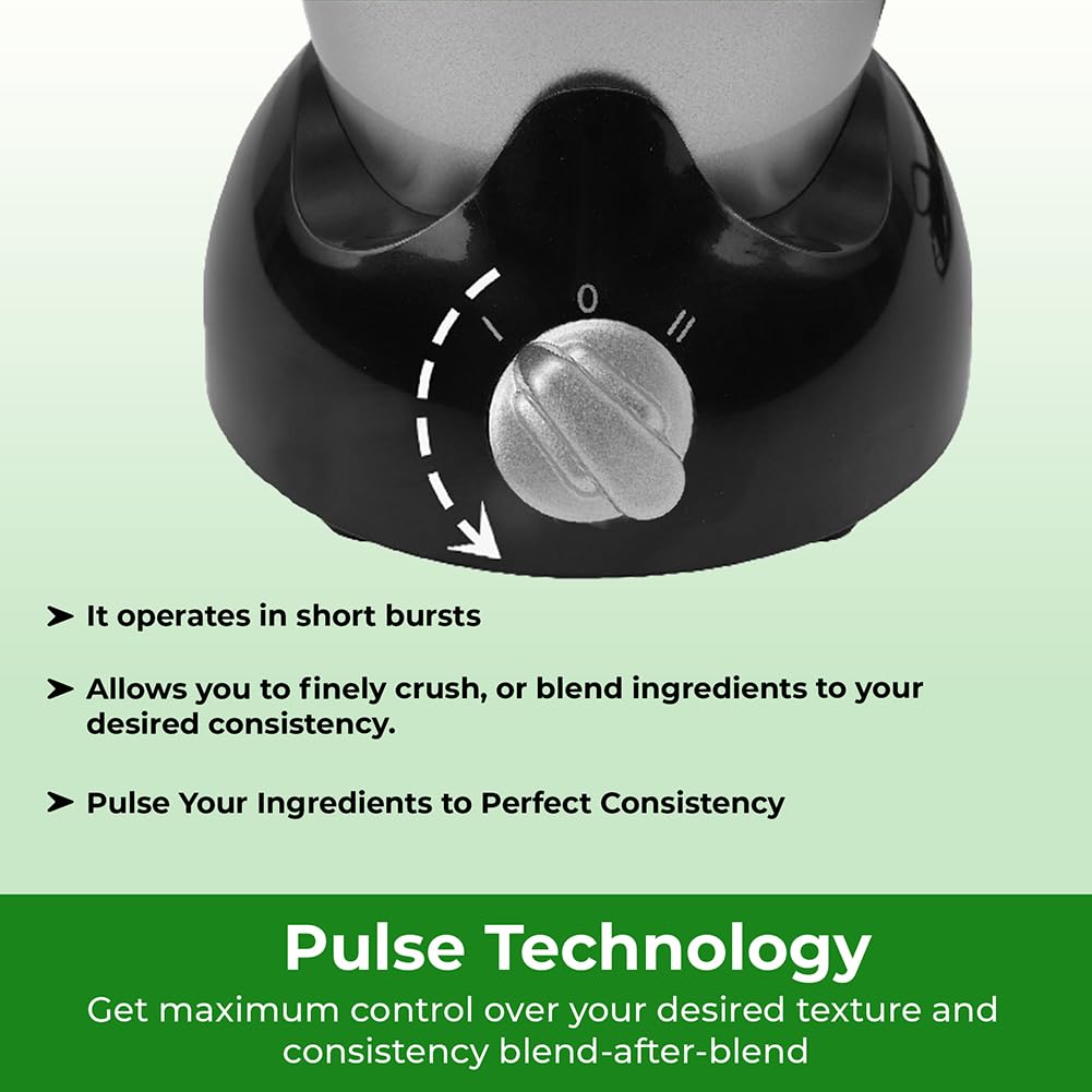 Balzano Bullet Mixer Grinder 500W, 3 Jars, 2 Blades, 2 Lids, Italian Premium Brand, Pulse Function, Blender for Smoothies and Juices/Smoothie Maker, Portable Blender, Grinder for Kitchen, Silver