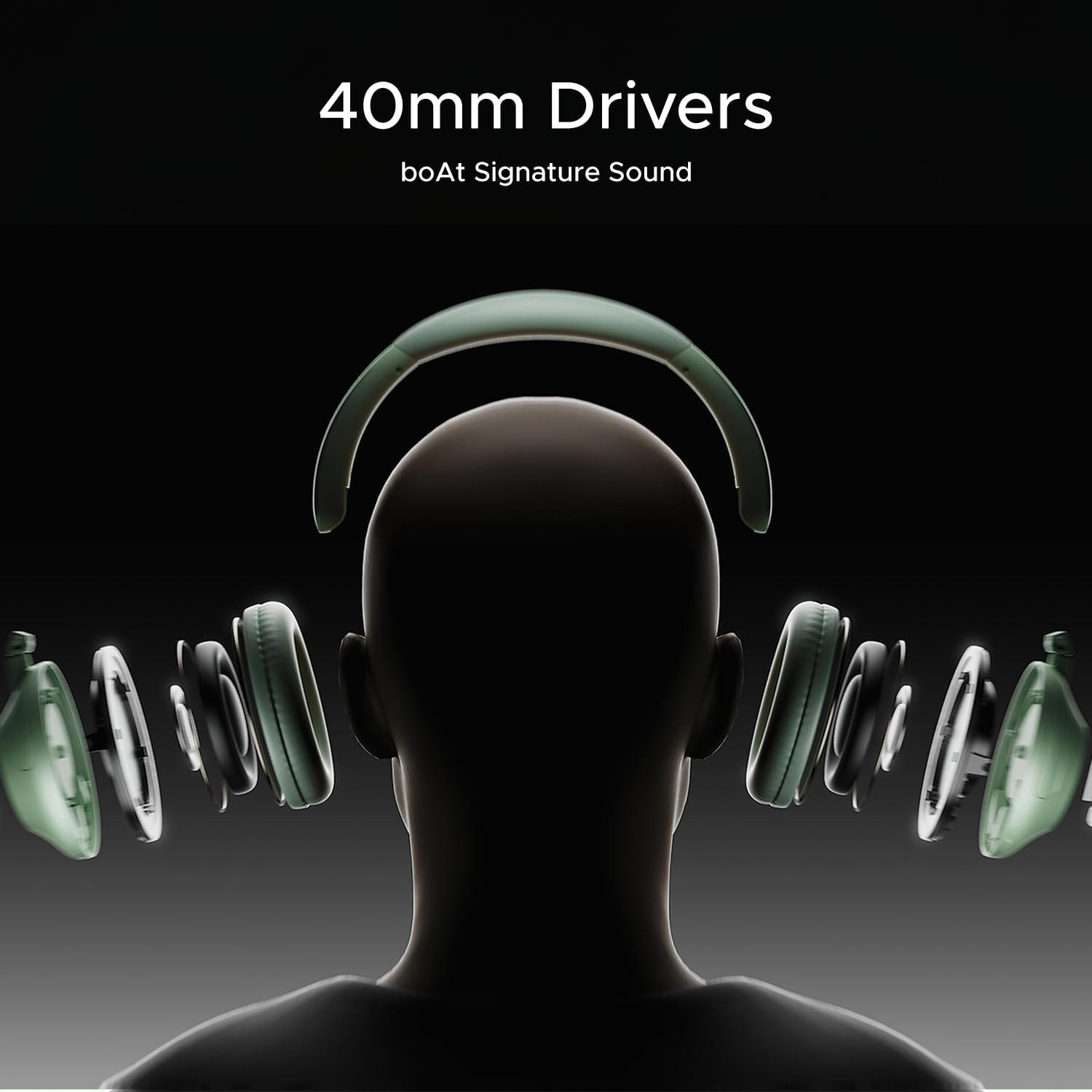 boAt Rockerz 650 Pro (2025 Launch),Touch/Swipe Controls,Dolby Audio,80Hrs Battery,2Mics Enx,Fast Charge,App Support,Dual Pair,Bluetooth Over Ear Headphones,Wireless Headphone with Mic (Sage Green)