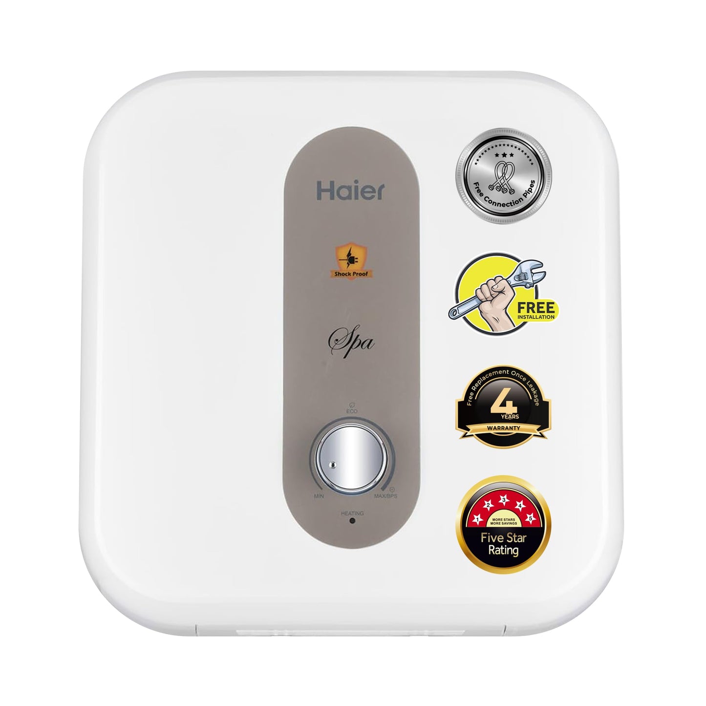 Haier (ES25V-EC-S1) Electric Storage 25 Litre Vertical Shock Proof, ABS Body, anti corrosion UMC tank,(White),BPS technology, Super Fast heating, Warranty-7 Years