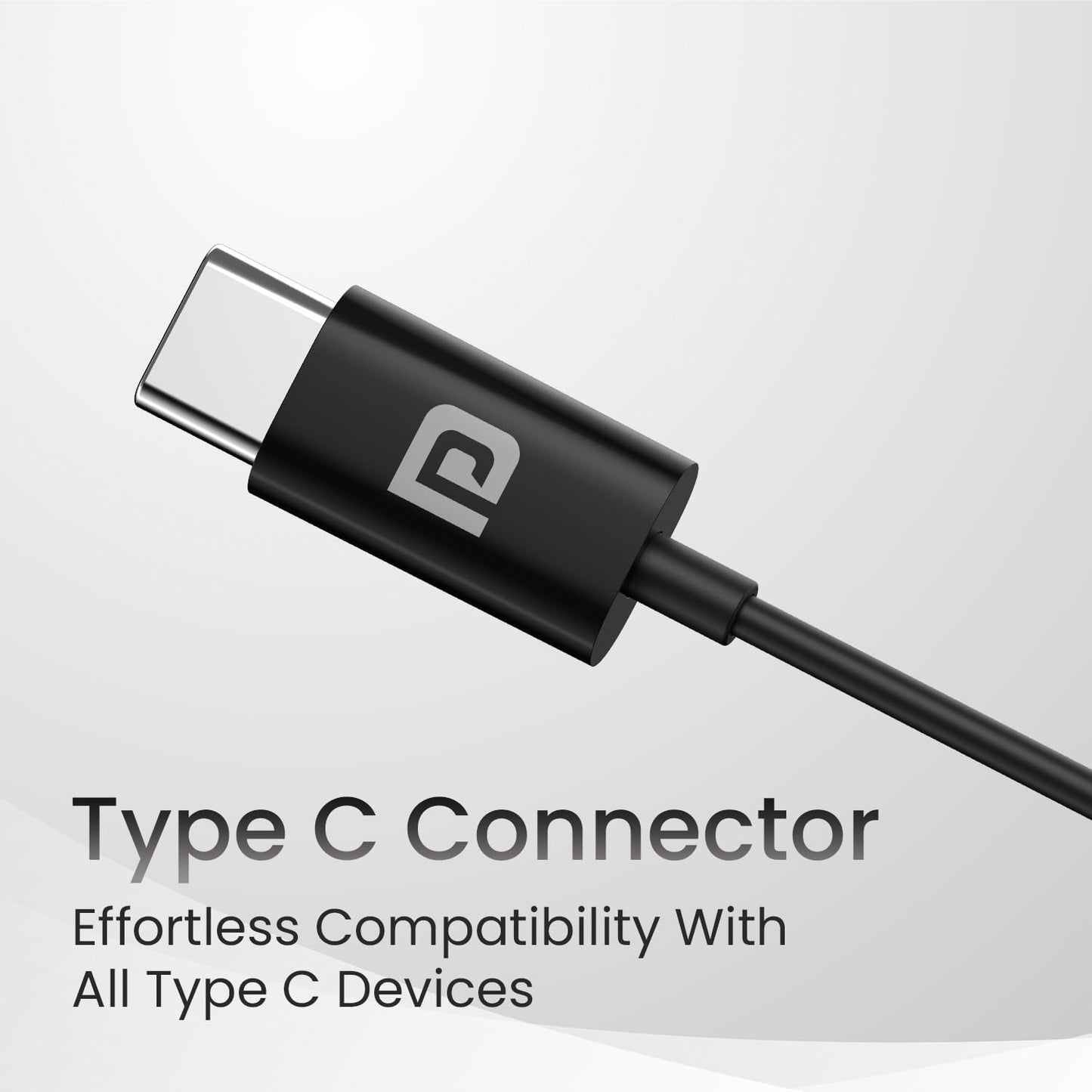 Portronics Conch Theta C in Ear Type C Wired Earphones with in Line HD Mic, Powerful Audio, 14.2mm Driver, Unique Earbuds Design, TPE Anti Tangle Wire, in line Controls, Wide Compatibility(Black)