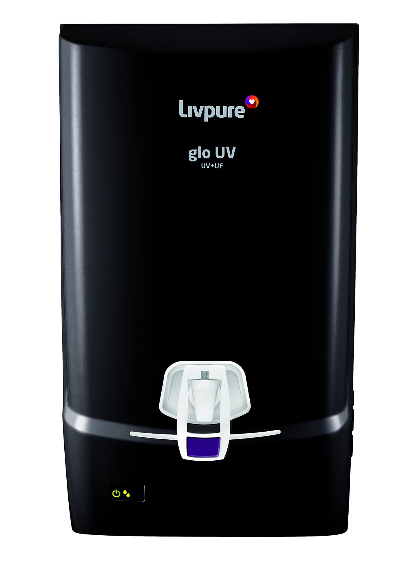 Livpure GLO PRO++ RO+UV+UF | Water Purifier for Home - 7 L Storage | Free Standard Installation | Suitable for Borewell, Tanker, Municipal Water | Black
