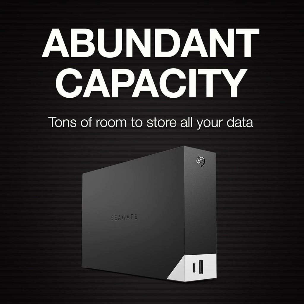 Seagate One Touch Hub 8TB Desktop External HDD USB-C & USB 3.0 Port, with 3 yr Data Recovery Services, for Computer PC Laptop Mac, 6 Month Mylio Create and Dropbox Plan (STLC8000400), Black