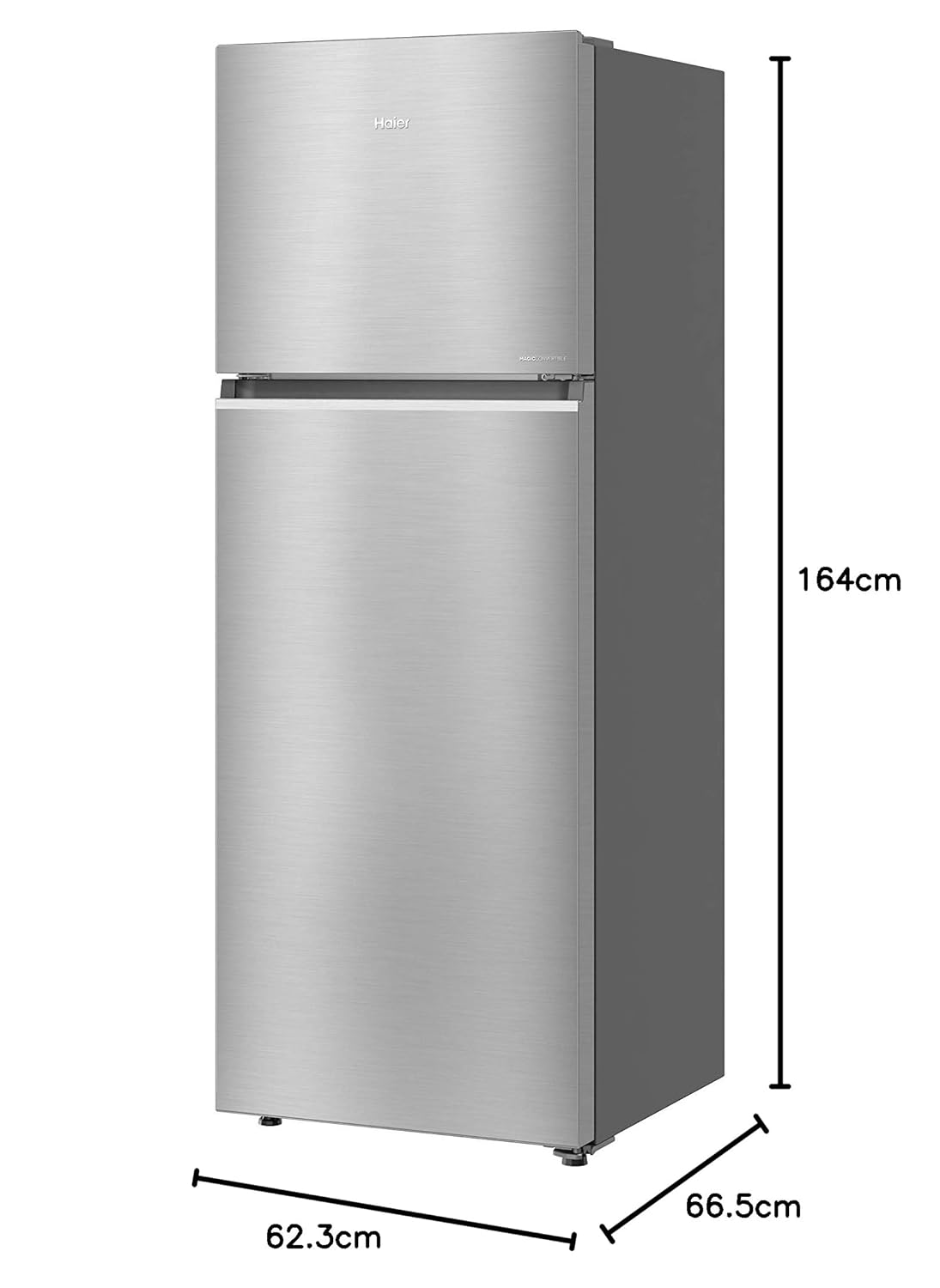 Haier 328 L, 3 Star, Convertible 10-in-1, Triple Inverter & Dual Fan Motor Technology, Frost Free Double Door Refrigerator (HEF-333TS-P, Inox Steel)