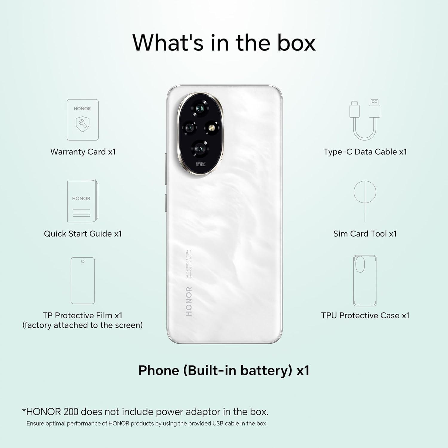 HONOR 200 5G (8GB+256GB, Moonlight White) – 50MP+50MP+12MP Triple Camera with Dual OIS | 50MP Selfie | Quad-Curved AMOLED Display | AI-Powered MagicOS 9.0 | Without Charger